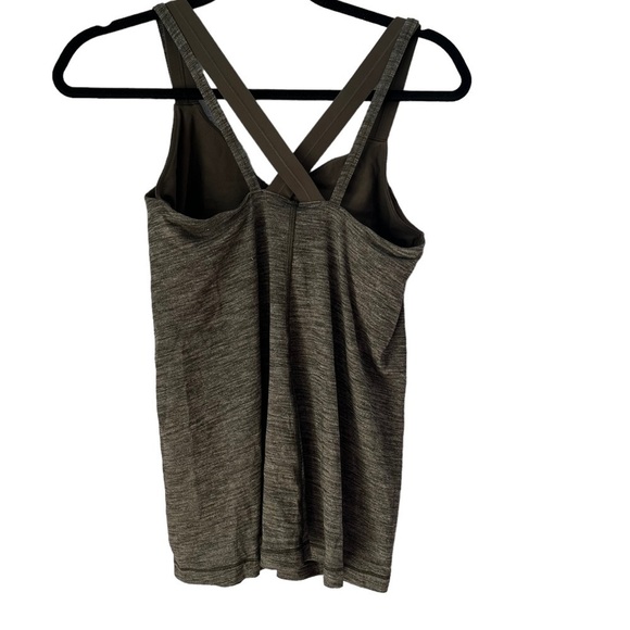 Lululemon Heather Olive Butterfly Strap Top with Built in Bra - Picture 4 of 5